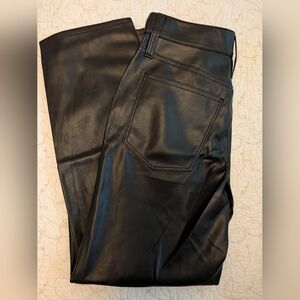 Madewell The Petite Perfect Vintage Straight Jean: Faux Leather Edition